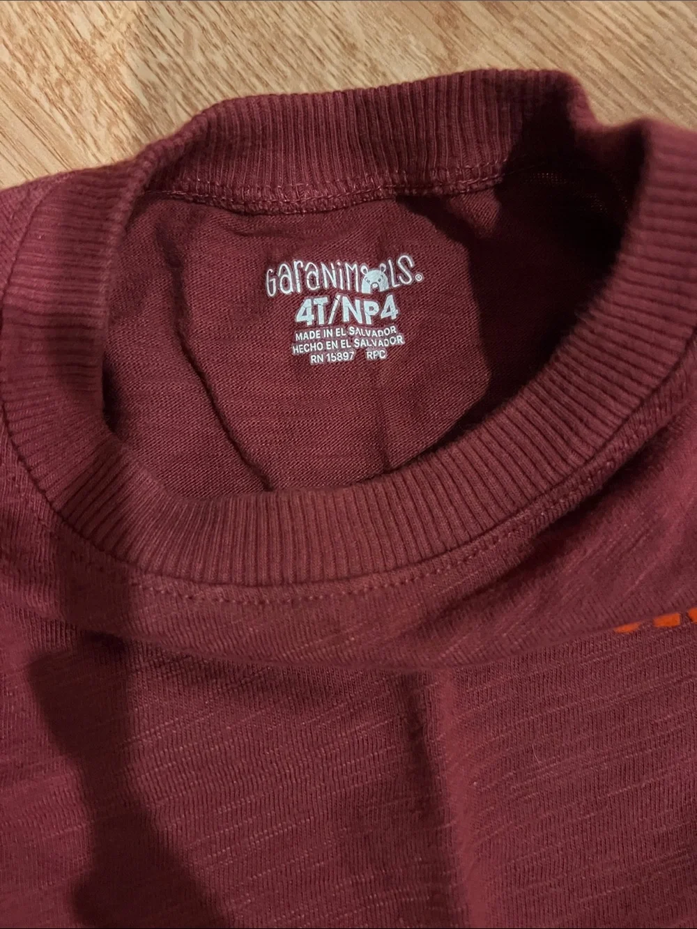 Carter's Maroon Long Sleeve Tee with Orange 'Dad's Wild One' Graphic